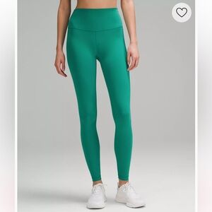Lululemon wunder train high rise legging tight yoga pants green size 10